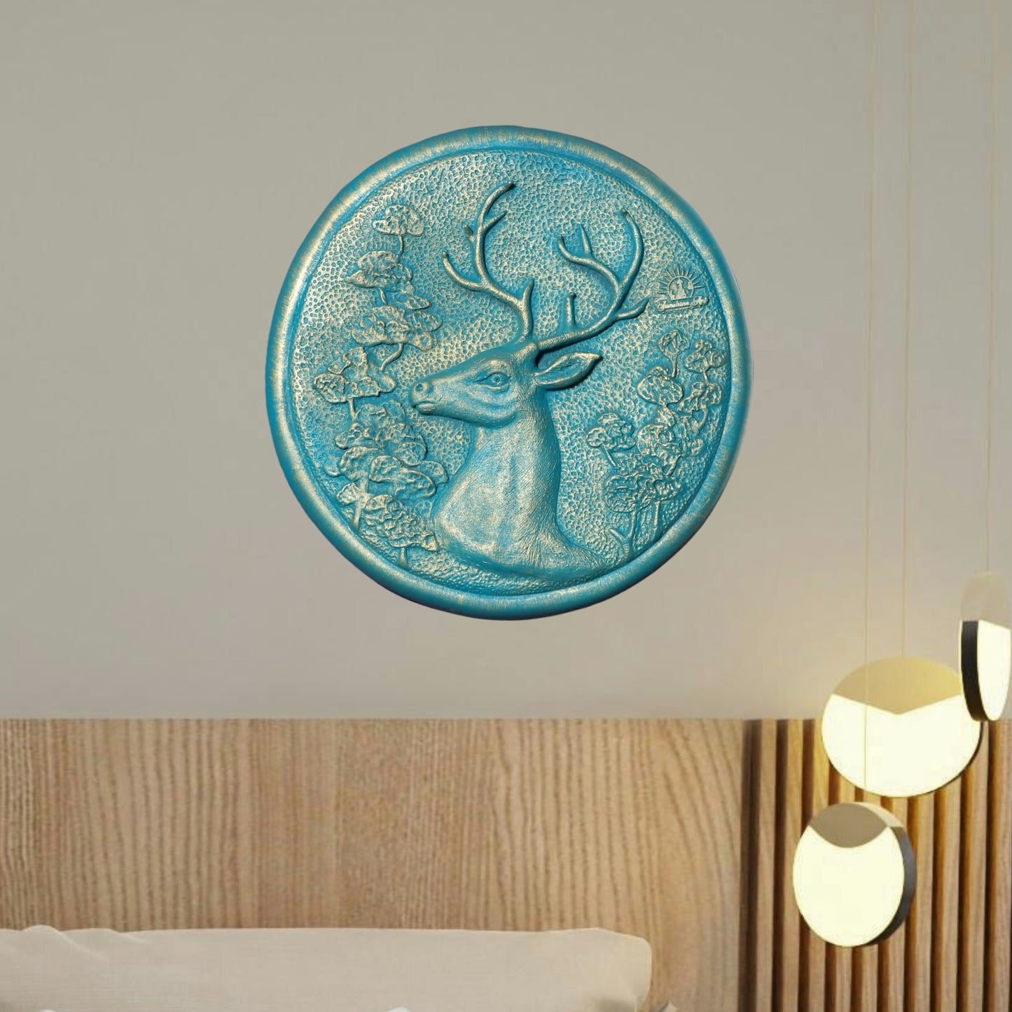 Handmade Metallic Deer Head Wall Ornament