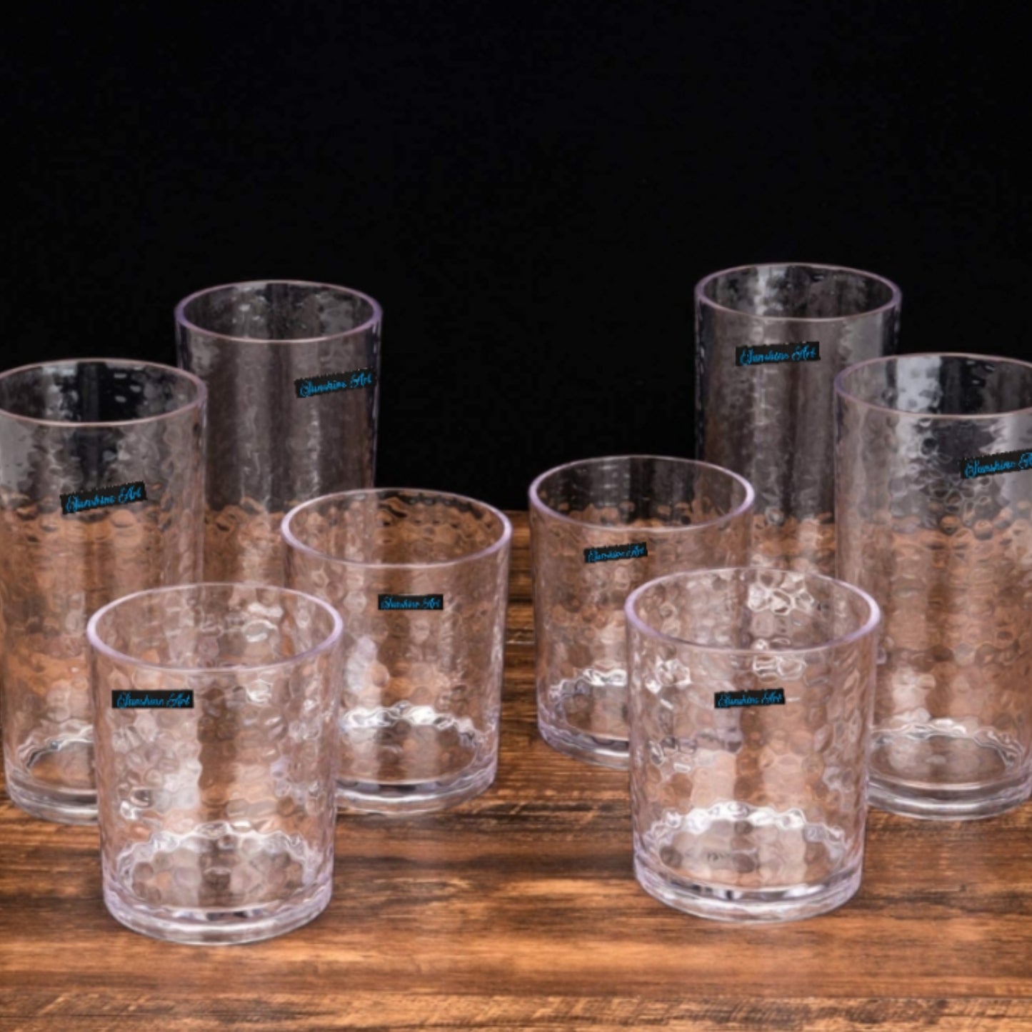 Elegant Hammer Patterned Drinking Glass