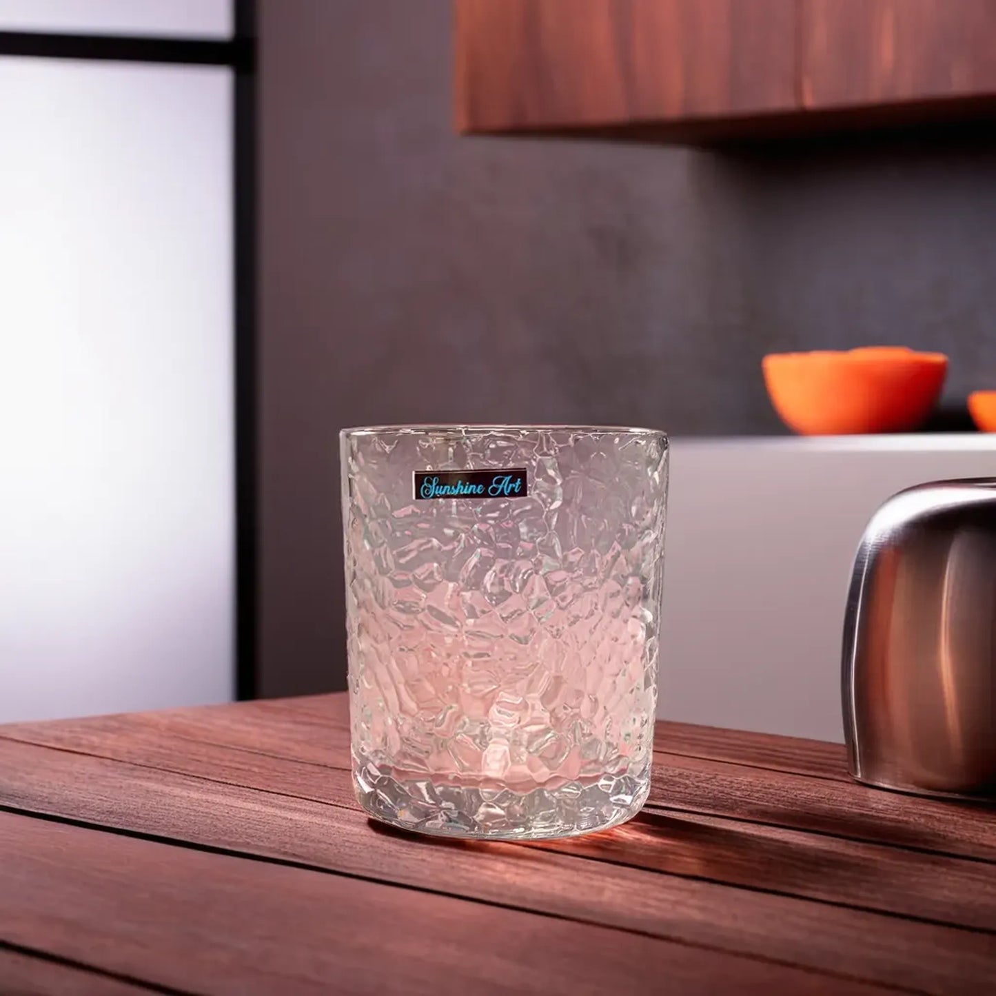 Sophisticated Drinking Glasses with Unique Cubic Pattern