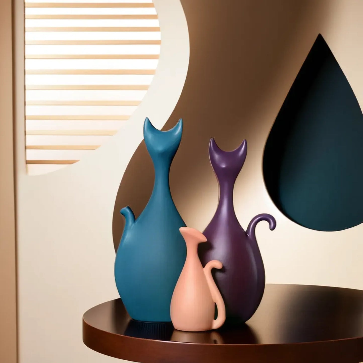 Contemporary Cat Family Tabletop Accent Set