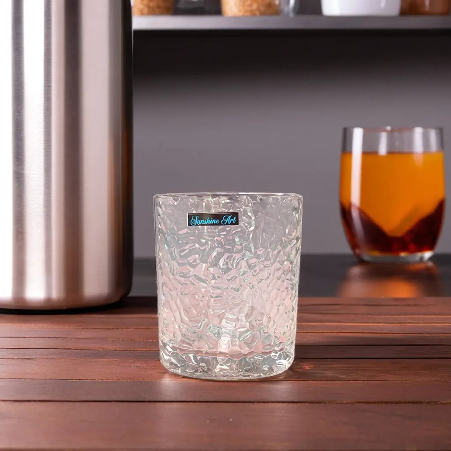 Luxurious Double Set of Cubic Design Drinking Glasses