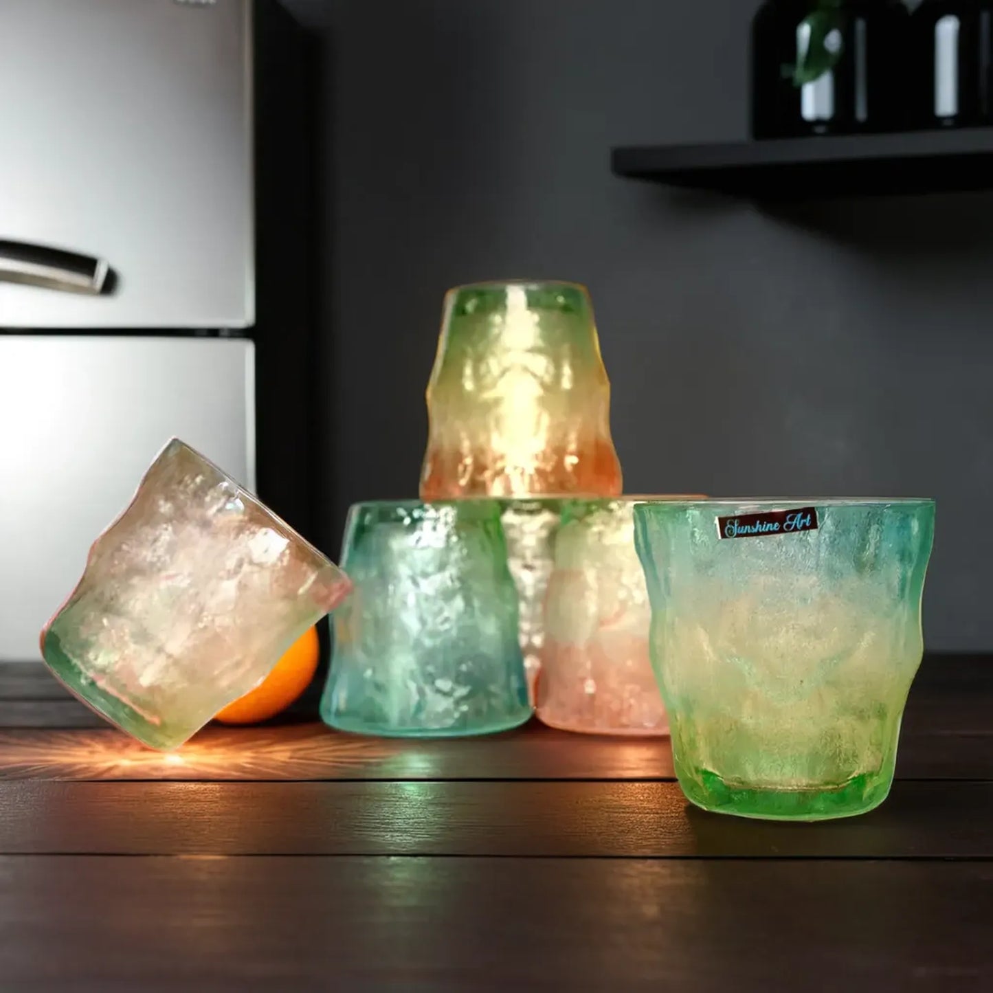 "Luxurious Glacier Patterned Frosted Glass for Upscale Dining