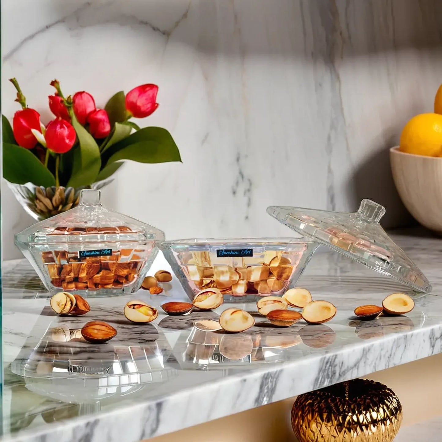 Elegant Glass Storage Jar with Sealed Cover