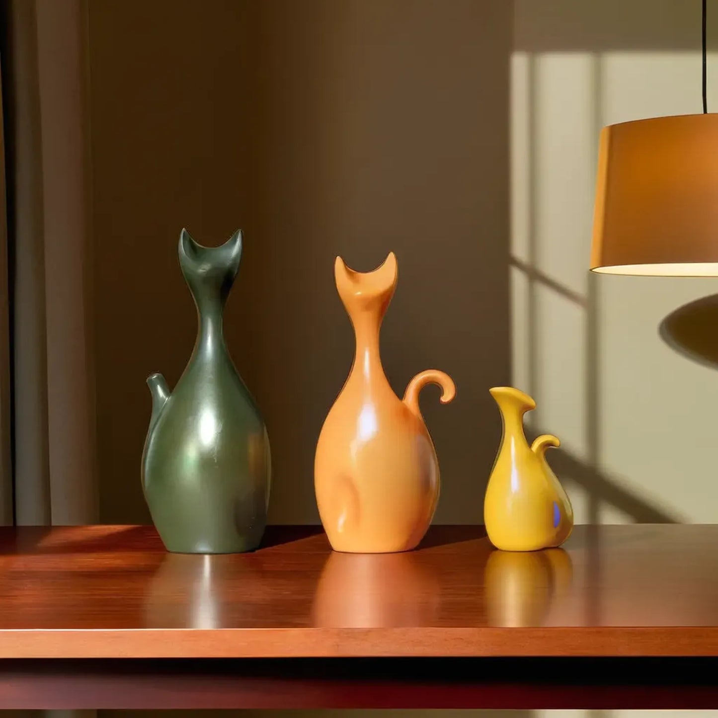 Artistic Modern Cat Family Decor Set