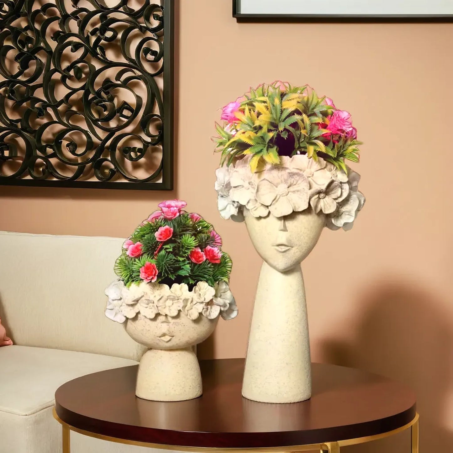 Surreal Faces Table Planters