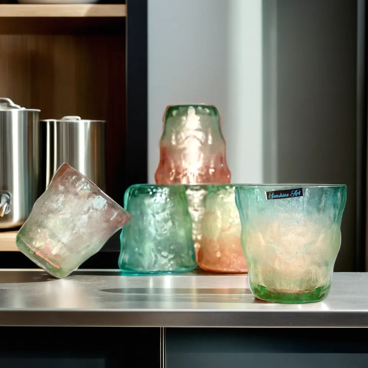 High-Quality Glacier Patterned Frosted Glass Tumbler