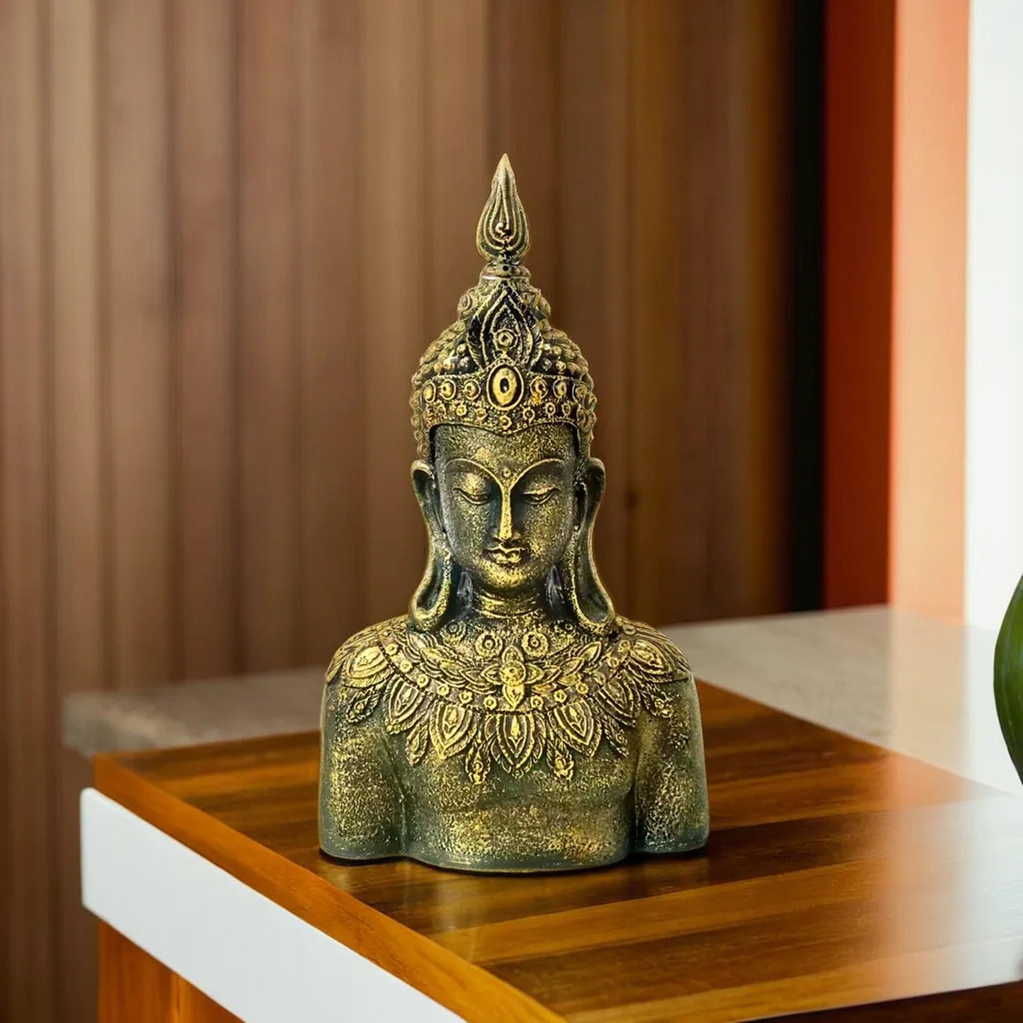 Rustic Bejeweled Divine Buddha Table Accent