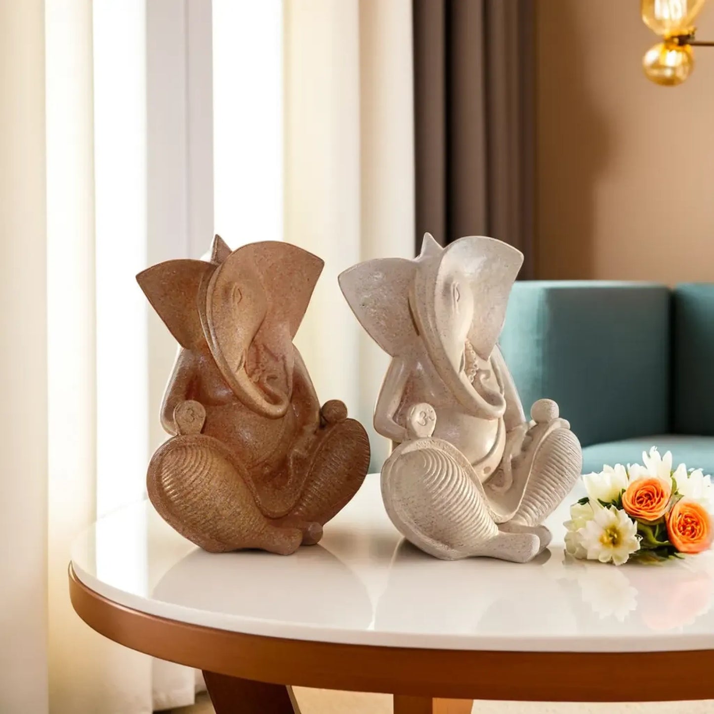 Intricate Ganesha Resin Figure: Elevate Your Home's Serenity