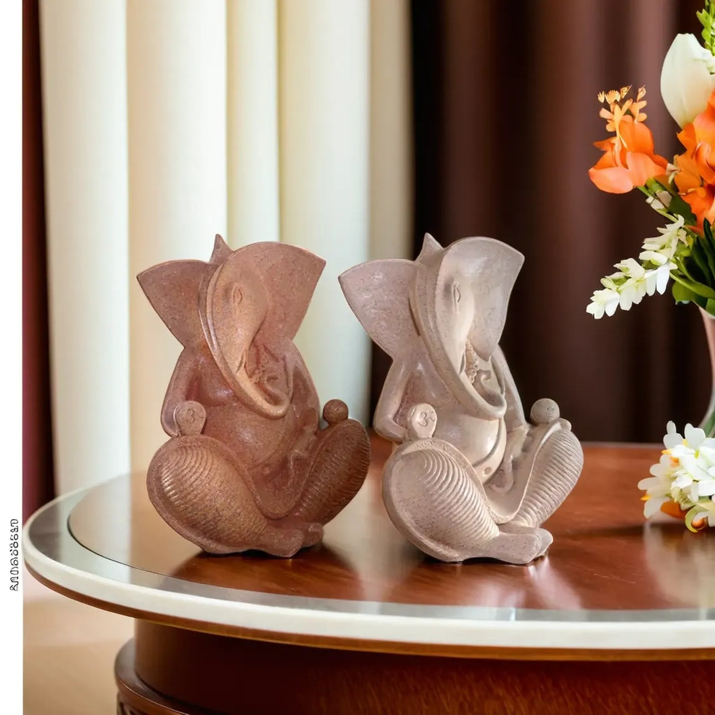 Textured Ganesha Resin Statue: Ideal Decor Piece for Peaceful Vibes