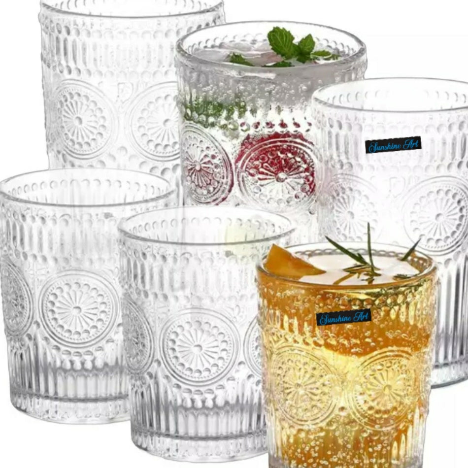 Elegant Modern Art Vintage Embossed Glassware