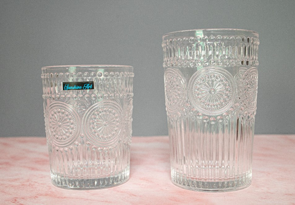 Stylish Modern Art Embossed Drinking Glasses