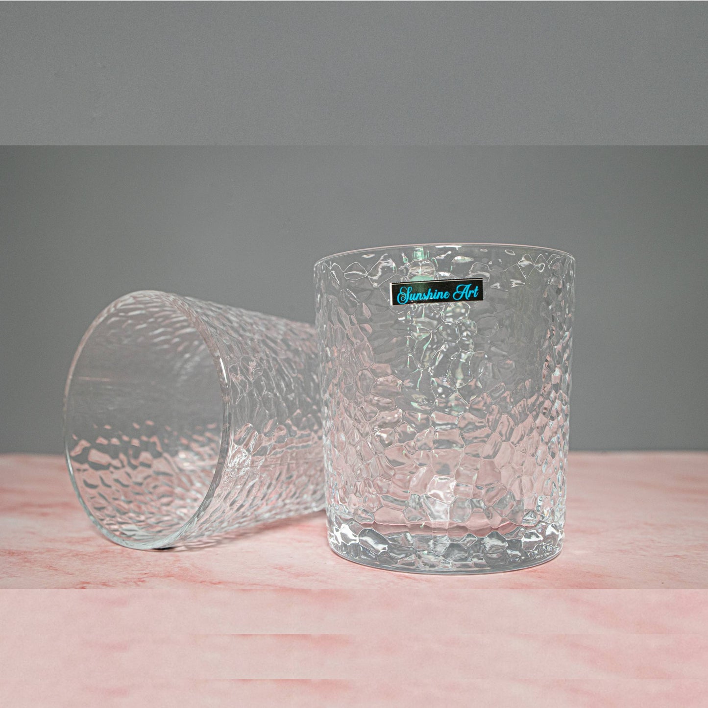High-Quality Cubic Pattern Drinking Glasses for Sophisticated Sipping