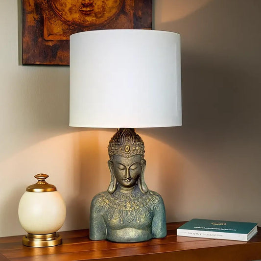 Elegant Rustic Bejeweled Buddha Lamp for Tranquil Home Decor